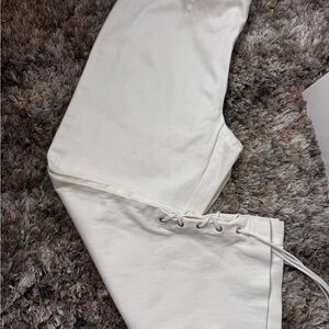 White Lace-Up Pants
